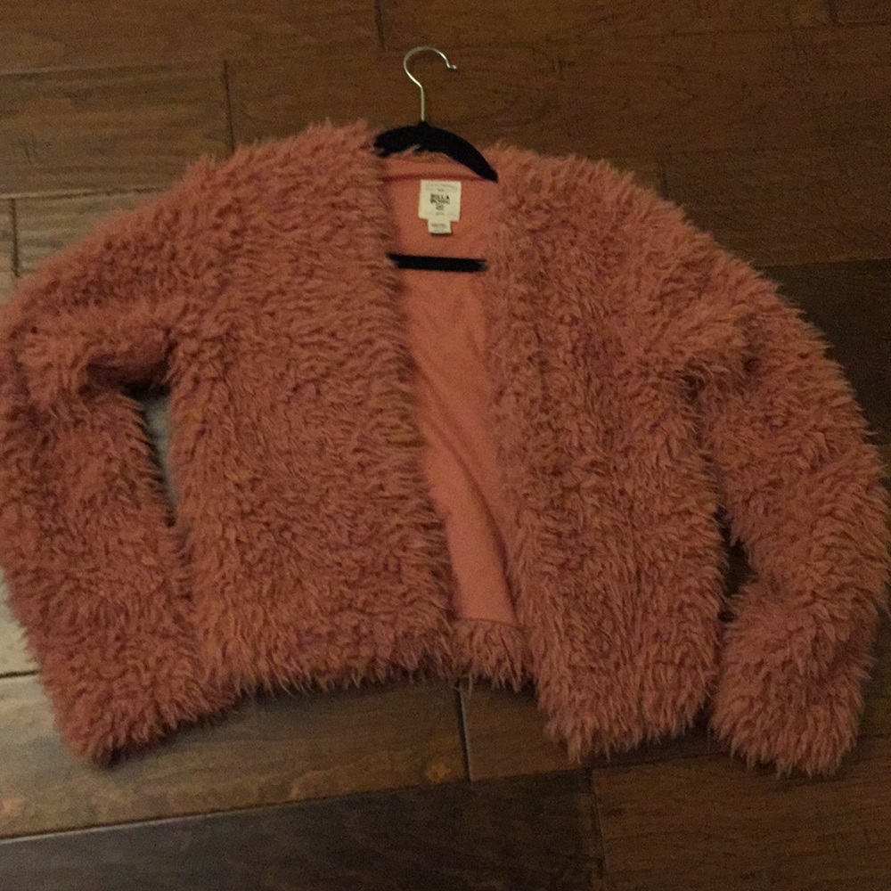 Blush furry coat